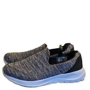 Athletic Works Black Mesh Knit Memory Foam Padded Slip On Sneakers 8 New w/o Box